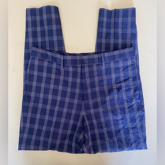 Topman Blue Plaid Slim Fit Trouser - Picture 2 of 4